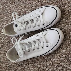 leather converse white size 8